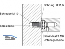 Montageset MS 110.00 einseitig fr Holztr Dbelbefestigung fr 90 Sttzen