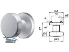 Trknopf 3254L/648AFH o. Schrauben/Stift paarweise drehbar verhngt Alu F1