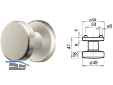 Trknopf 3254L/648AFH o. Schrauben/Stift paarweise drehbar verhngt Edelstahl