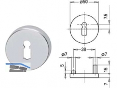 Rundrosette 7055U BB Alu F1