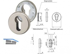 Sicherheitsrosette 855ZAL E-SAT Rosettenhhe 8 mm TS 39-43 mm