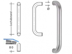 Stossgriff ES 30.300 u LA = 300 mm Enden 90 gebogen Edelstahl