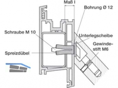 Montageset MS 130.46.3 fr Kunststoff & Metalltr Dbelbefestigung 45 Sttzen