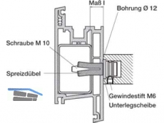 Montageset MS 130.46.5 fr Kunststoff & Metalltr Dbelbefestigung Flachprofil