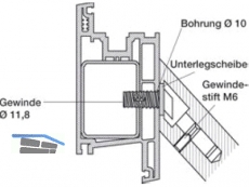 Montageest MS 195.28.3 einseitig selbstschn. Gewinde fr 45 Sttzen