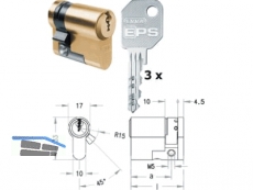 EVVA EPS-Halbzylinder 10/52 MS in Modulen montiert