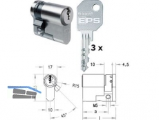 EVVA EPS-Halbzylinder 10/37 NI in Modulen montiert