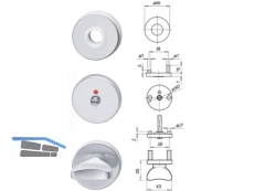 Rosetten-Set D70/86 WC Alu F1 inkl. Schrauben TS 38-43 mm