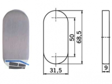 Schlsselrosette PR 6679 FH oval Alu F1 ungelocht