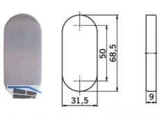 Schlsselrosette PR 6679 FH oval Niro ungelocht