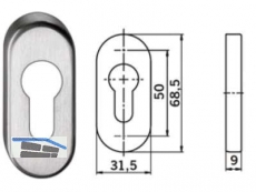 Schlsselrosette PR 6679 FH oval Niro PZ