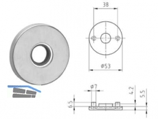 Drckerrosette 5624 FH flach 5,5 mm 21,2 mm Edelstahl 401693