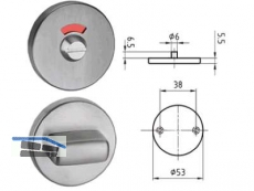 Schlsselrosette 5324.4 WC flach 5,5 mm Edelstahl 401706