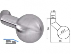 Kugelknopf PR 8548 V Niro gekrpft drehbar ohne Rosette 9,0 mm