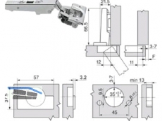 Standardscharnier ClipTop BLUMOTION 110 Einpress Eckanschlag 71B3580 8884933