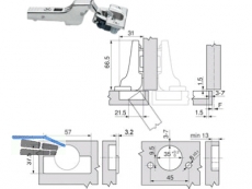 Standardscharnier ClipTop BLUMOTION 110 Einpress Mittelanschlag 71B3680 8885783