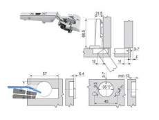 Standardscharnier ClipTop BLUMOTION 110 Inserta Eckanschlag 71B3590 8885303