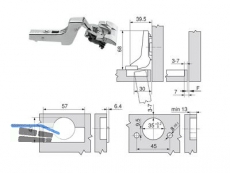 Standardscharnier ClipTop BLUMOTION 110 Inserta Innenanschlag 71B3790 8913703