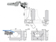 Standardscharnier ClipTop BLUMOTION 110 Inserta Mittelanschlag 71B3690 8912953