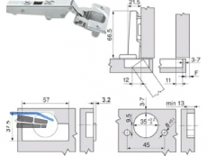 Standardscharnier Clip Top 110 Einpress Eckanschlag 71T3580 8946163