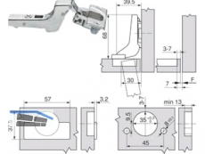 Standardscharnier Clip Top 110 Einpress Innenanschlag 71T3780 9001263