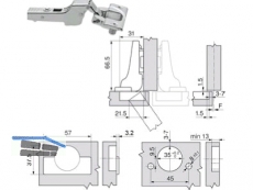 Standardscharnier Clip Top 110 Einpress Mittelanschlag 71T3680 9001023