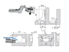 Standardscharnier Clip Top 110 Inserta Innenanschlag 71T3790 9001713