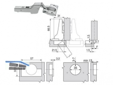 Standardscharnier Clip Top 110 Schraub Mittelanschlag 71T3650 9000963