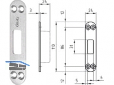 Stumpftrschlieblech B 1137 Niro fr Bolzen und Schwenkriegel 400672