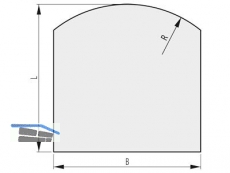 Haas & Sohn Glasbodenplatte Form E 1000 x 1000 mm klar Segment