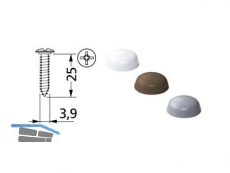 Fensterbankschraube 3,9 x 25 mit Abdeckkappe PVC braun