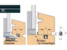 Glasleistendichtung Holz AF2916 SC/2 schwarz