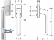 Drehgriff Dirigent F, EV1/grau 6-28072-29-0-11