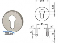 Rundrosette 7055ZU PZ Edelstahl