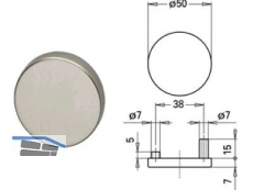 Blindrosette 7082U Edelstahl