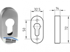 Blindrosette 5310.0 Edelstahl 400465