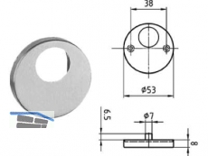 Schlsselrosette 5380.2C RZ Edelstahl 402559