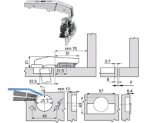 Stollenscharnier 95 79B9590 Clip Top BM Inserta mit Feder 935.074.3