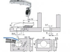 Stollenscharnier 95 79B9580 Clip Top BM Einpress mit Feder 935.067.3