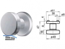 Trknopf 3254L/7048UFH o.Schrauben/Stift paarweise fix Alu F1