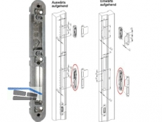 Schliegehuse fr Schlieblech rechts silberfarbig, 6-29532-00-R-1