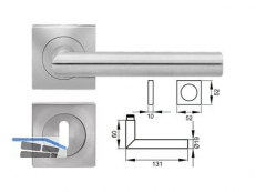 Drcker/Quadrat-Rosette Rhodos ER 28Q-BB Edelstahl matt