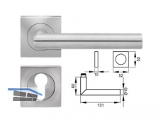 Drcker/Quadrat-Rosette Rhodos ER 28Q-PZ Edelstahl matt