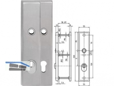 Sicherheitslangschild mit Kernziehschutz Drcker/Drcker PZ 88 mm eckig Edelstahl