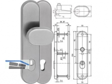 Sicherheitslangschild mit Kernziehschutz Knopf/Drcker PZ 88 mm Edelstahl