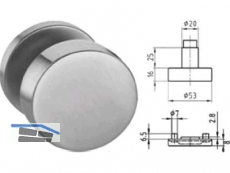 Trknopf 5827 auf Rosette 5620 CG fest Edelstahl 400391