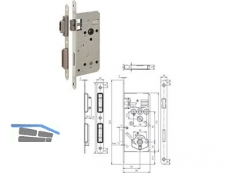 Magnetfallenschloss Cludo WC Dorn 50 mm Rundstulp 250 x 18 x 3 mm