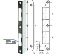 Schliessblech HB 9 mm rund 210 x 20 mm mit Bombierung blau verzinkt