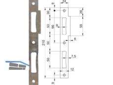 Schliessblech WG 3/DB eckig links/rechts mit Bombierung 210 x 24 mm verzinkt