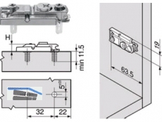 Clip Montageplatte 0 mm Expando gerade 177H5400E